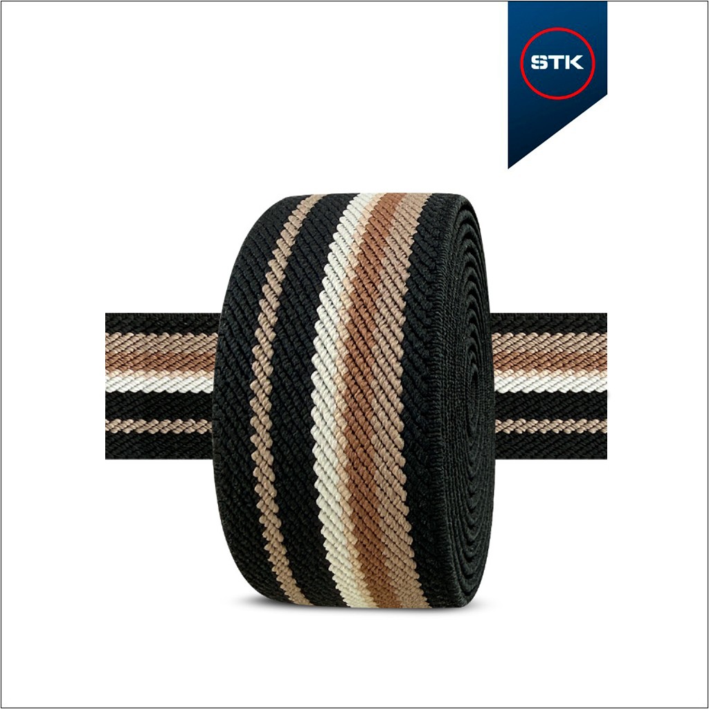 EL&Aacute;STICO STK 1660 EURO 40MM PRETO / CAQUI / BEGEUNIF / CREME / PRETO / CAQUI / PRETO FUNDO PRETO